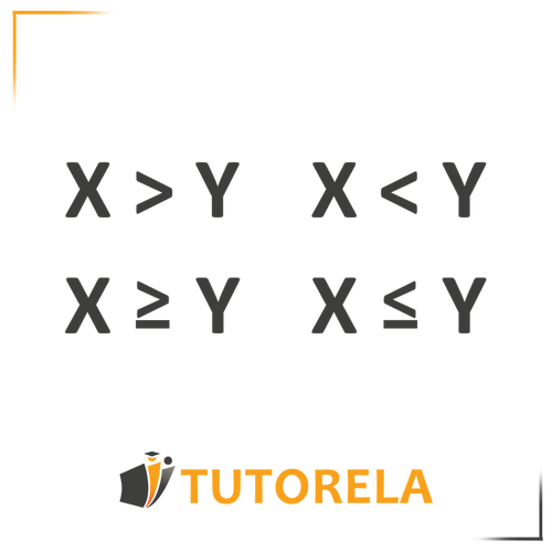 Símbolos de desigualdad matemática: X > Y (mayor que), X < Y (menor que), X ≥ Y (mayor o igual que), y X ≤ Y (menor o igual que). Representación visual para comprender las desigualdades en matemáticas